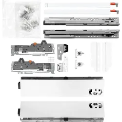 BLUM Schubladenschienen TANDEM-Höhe 83 mit Reling 195mm 30kg, NL600 weiß KB600mm