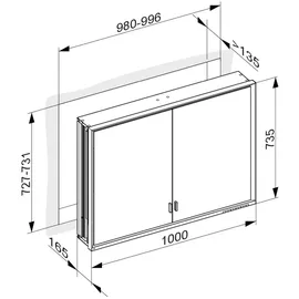 Keuco Royal Lumos Wandeinbau 100 cm silber eloxiert