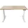 BISLEY Höhenverstellbarer Schreibtisch E-WonderTech, EWT251406018, Platte 018 Kendal Eiche, Gestell 396 weiß, H 630-1280 x B 1400 x T 600