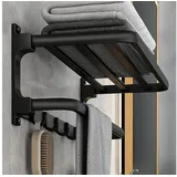 luxuskollektion Handtuchhalter schwarz matt selbstklebend Wandmontage 5 Haken