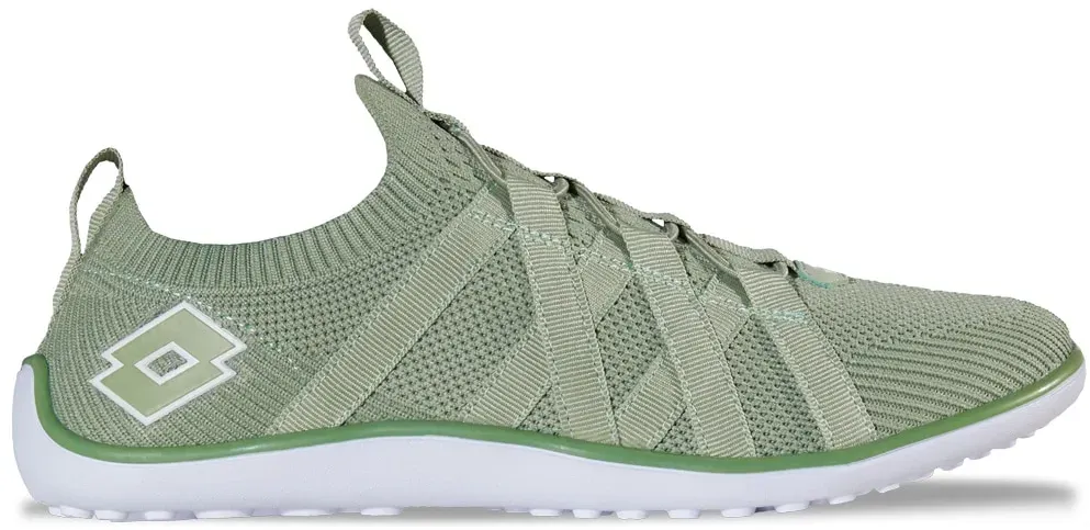 Barfußschuh LOTTO, Damen, Gr. 42, grün (linden, weiß), Kunstfaser, unifarben, Schuhe Barfußschuh, - mit extra dünner Sohle - wie barfuß