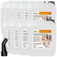 BioFair Bioethanol - Reiner Brennstoff - Bioethanol für Bioethanolkamin, Ethanol Tischkamin, Wandkamin Indoor - 9 x 10 Liter