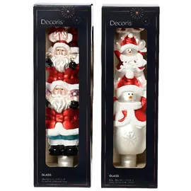 Kaemingk Christbaumspitze Glas 31cm 1 Stück sortiert - rot / weiß