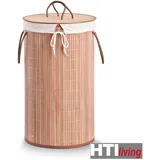 Hti-Living Wäschesammler rund Bambus
