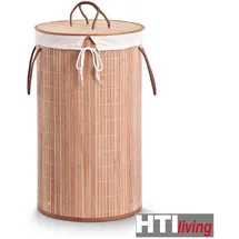 Hti-Living Wäschesammler rund Bambus