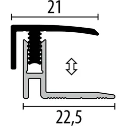 Parkettfreund Uno-Click-Parkett-Abschlussprofil PF 560 F9 sand 2000x21 mm - 12 - 17 mm Aluminium eloxiert mit glatter Oberfläche