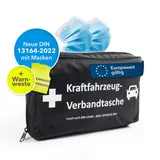 KARAT KFZ-Verbandtasche Erste-Hilfe-Tasche DIN 13164 mit Warnweste und Masken