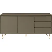 SalesFever Sideboard mit 2 Türen und 3 Schubladen Holzwerkstoff Metallgestell Gold