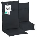 Beo Gartenstuhlauflagen Hochlehner 4er Set Barcelona | Made in EU nach Öko-Tex Standard | Hochlehner Auflagen waschbar | Atmungsaktive Stuhlauflagen Hochlehner mit Blumen in Hell-Blau