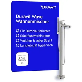 Duravit Wave Einhandwannenmischer Edelstahl gebürstet