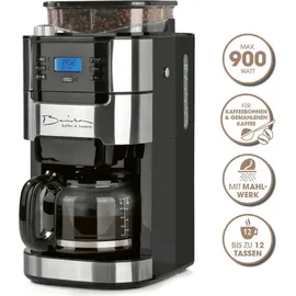 Barista Kaffeemaschine Mahlwerk & Glaskanne | Warmhaltefunktion, 24h Timer & Permanentfilter