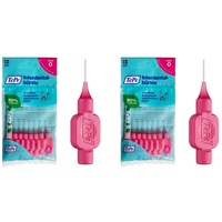 TePe Interdentalbürste Pink ISO-Größe 0 (0,4 mm) / Für eine einfache und gründliche Reinigung der Zahnzwischenräume / 1 x 8 Interdentalbürsten (Packung mit 2)