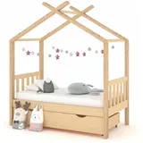 vidaXL Kinderbett mit Schublade 70 x 140 cm Kiefer massiv braun