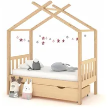 vidaXL Kinderbett mit Schublade 70 x 140 cm Kiefer massiv braun