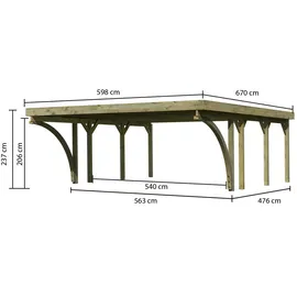 Karibu Classic Doppel 2 Set 5,40 x 5,86 m kdi inkl. 2 Einfahrtsbögen und PVC-Dachplatten