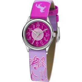 JACQUES FAREL HCC 312 0 mm Kunstleder rosa-pink Analog Quarz