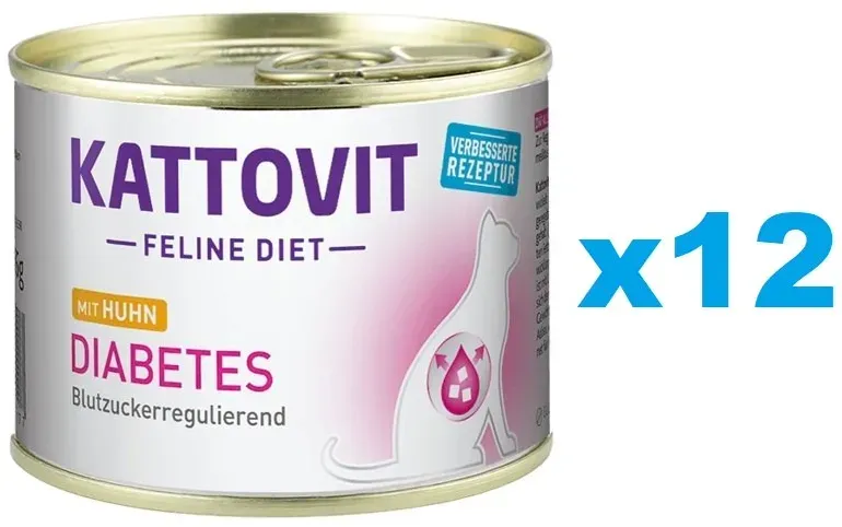 KATTOVIT Feline Diet Diabetes Huhn 12 x 185 g