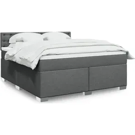 vidaXL Boxspringbett 180 x 200 cm Dunkelgrau