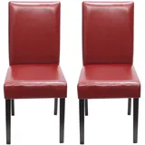 Mendler Esszimmerstuhl Littau Leder rot 2er Set