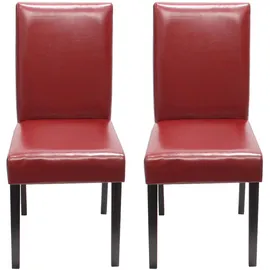 Mendler Esszimmerstuhl Littau Leder rot 2er Set