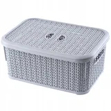 Kadax Aufbewahrungskorb mit Deckel 6L 30 x 20 x 15 cm grau