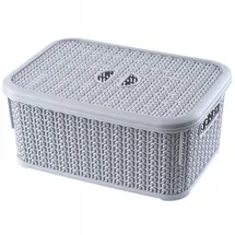 Kadax Aufbewahrungskorb mit Deckel 6L 30 x 20 x 15 cm grau