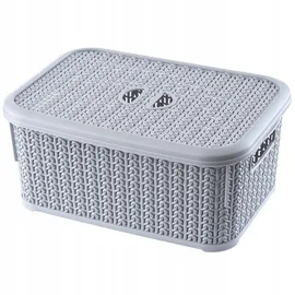 Kadax Aufbewahrungskorb mit Deckel 6L 30 x 20 x 15 cm grau