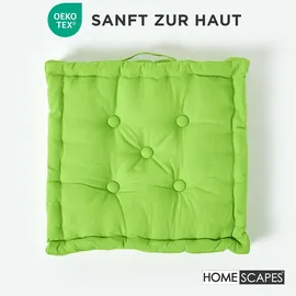 Homescapes Kissenbezug Sitzkissen 50 x 50 cm Grün