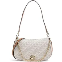 Michael Kors Nolita Medium Schultertasche Kunstleder White/Black