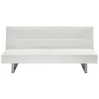 Beliani 3-Sitzer-Schlafsofa, Weiß, Kunststoff, 189x85x88 cm, Wohnzimmer, Sofas & Couches, Schlafsofas