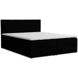 venasi BETTY Boxspringbett 160x200 mit Bettkästen H2/H3 Matratze Schwarz, - Schwarz