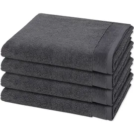 Möve Premium 4 X Handtuch im Set Dark Grey Schwarz