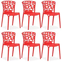 Homestyle4u Gartenstuhl 6er Set in Rot 2461