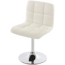 Mendler 6er-Set Esszimmerstuhl Drehstuhl Stuhl Kavala Kunstleder Chrom ~ weiß