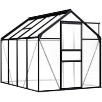 vidaXL Gewächshaus UV-beständig Garten Treibhaus Tomatenhaus Frühbeet Pflanzenhaus Anthrazit Aluminium Polycarbonat 4,75 m2 190x250x125/195cm