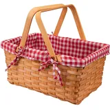 Bekith Geschenkkorb Natur Wicker Camping Picknickkorb Präsentkorb Holz, 32x20x16cm