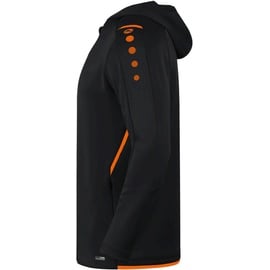 Jako Herren Kapuzenjacke Challenge Schwarz/Neonorange, XXL