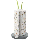 Intirilife Halterung für Küchenrollen in Blatt-Optik - Küchenrollenständer, freistehend, rutschfest, 32.5 cm Höhe in Grün