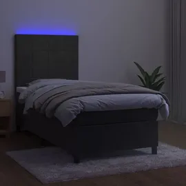 vidaXL Boxspringbett 100 x 200 cm Dunkelgrau