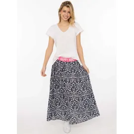 Zwillingsherz Maxirock Damen Floral Dunkelblau S/M