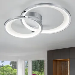 LED Decken Leuchte Wohn Ess Zimmer Strahler Lampe silber Ringe SWITCH DIMMER
