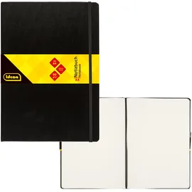 IDENA Notizbuch A4 liniert Schwarz