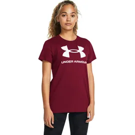 Under Armour Sportstyle Logo Kurzarm-t-shirt - Cardinal / White - L