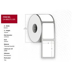Capture Label 31 x 25mm Core Thermal Transfer Coated