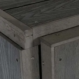 Mendler WPC Mülltonnenbox J28-XL-1-2er grau