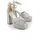 Buffalo High-Heel-Pumps BUFFALO "Buffalo Cross -Vegan Glitter", Damen, Gr. 38, silber, Kunstfaser, unifarben, Schuhe