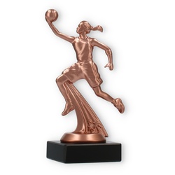 Pokal Kunststofffigur Basketballspielerin bronze auf schwarzem Marmorsockel 16,5cm