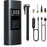 Wiederaufladbarer, Kabelloser Reifenfüller Mit 6000 Mah Akku - Tragbare Elektrische Luftpumpe Für Auto Und Fahrrad, Automatische Abschaltung.