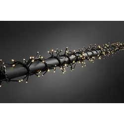 Konstsmide LED Büschelllichterkette Cluster,Lichtsensor, 6h/9h Timer, 240 warmweiße Dioden, batteriebetrieben, Außen (IP44), schwarzes Kabel