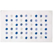 Homescapes Badematte Blau-weiß Gepunktet 80 x 50 cm